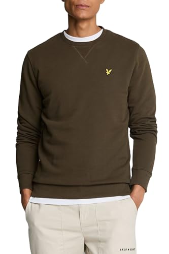 Lyle & Scott Uomo Felpa Girocollo Lavata Verde Oliva Xl-image
