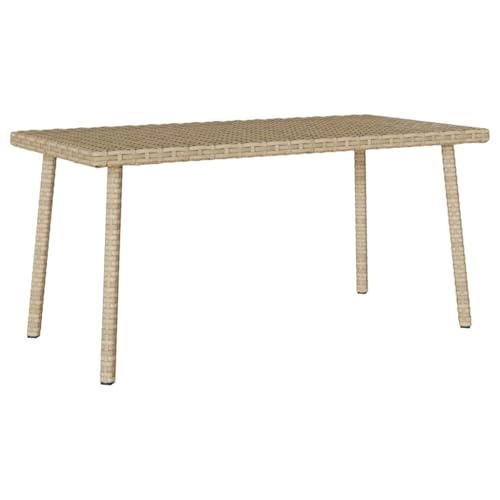 Table basse de jardin rectangulaire beige gain de place pour petit balcon