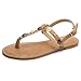 Eozlink Flat Sandals for Women 2025 T-Strap Bohemian Sandals Dressy Casual Summer Beach Sandals Open Toe Comfort Walking Shoes（Brown,US,08）