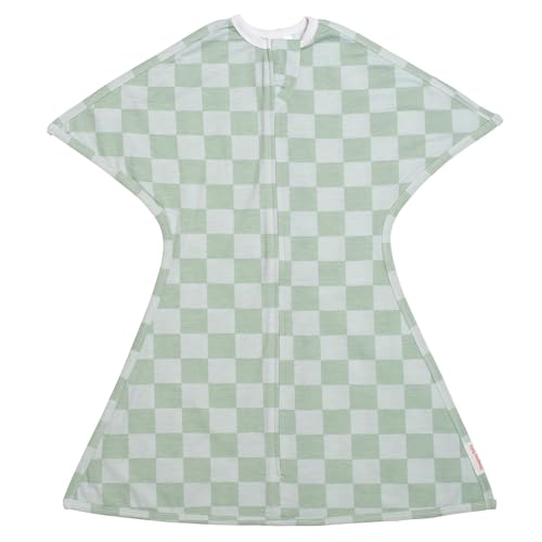Image of SleepingBaby Zipadee-Zip Transitional Swaddle Sack, 4-8 Month - Roomy Zipper Swaddle for Easy Diaper Changes and Proper Hip Development - Baby Swaddle Sack, Small - Sea Green/Blue