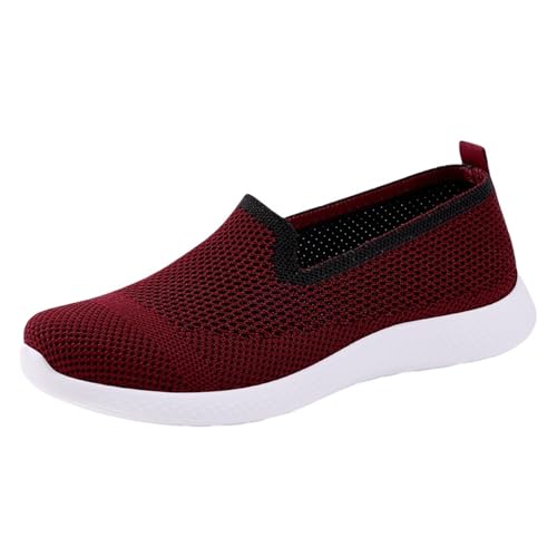 Genérico Zapatillas Negras Mujer Comodos Running Deportivas Zapatos Casuales para Mujer,Primavera,Verano Y Otoño,Nuevos Zapatos Ortopédicos para Caminar,Casual Sneakers Deportivas (Red,36)