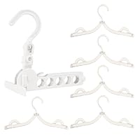 HDFCLUP Portable Drying Rack for Clothes with 5 Folding Hangers, Over The Door Hanging Retractable Rod for Travel, Cruise, Hotel, RV, Dorm, Apartment Laundry
