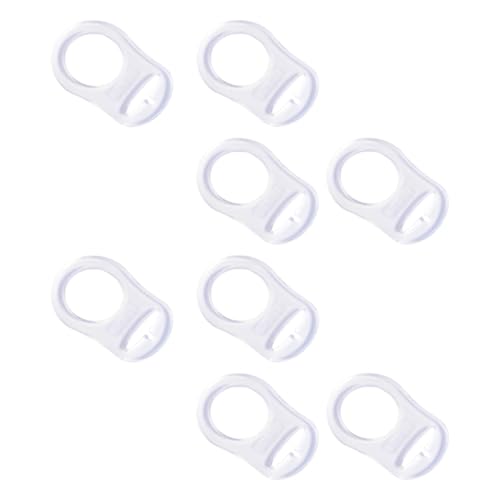 OUDQFCJ 8 Pcs Anillo de Botón de Silicona, Adaptador de Anillo de Chupete, Anillo de Silicona Para Chupetes, Silicona Anillo Chupete, Anillo De Silicona Adaptador