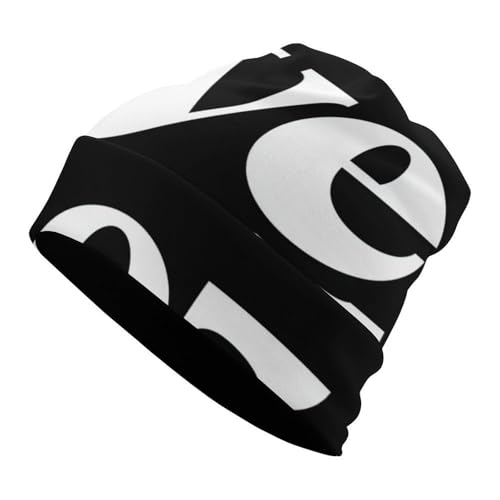 Jubonexis Bye 2025 - Gorro de punto para adultos, color blanco y negro, suave, cómodo, para hombres y mujeres