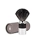 MÜHLE NEO shaving brush | Vegan Shave Brush for Shaving soaps and creams | sustainable eco-friendly and reusable | exfoliating shaving brush | chrome with black silicone grip handle