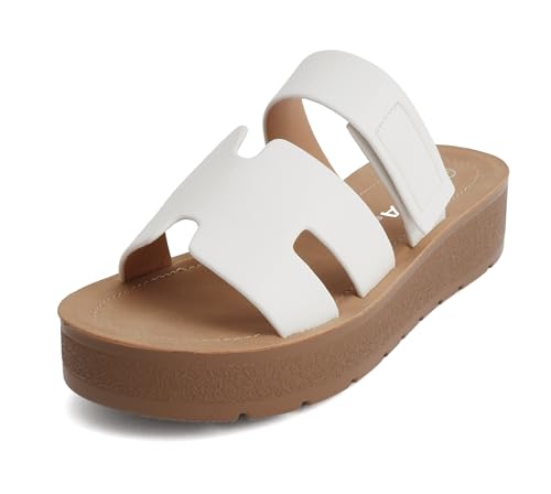 Soda “Tonya” ~ Women Open Round Toe Double Strap Slide On Sandal2