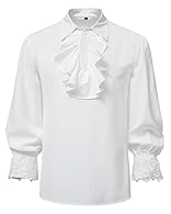 Material - Mens renaissance shirt is soft touch, Skin-friendly, micro elastic, lightweight, breathable and Silk-like texture, provides loose-fitting and comfortable wearing experience Style - Victorian style 18th century frilly pirate costume shirt /...