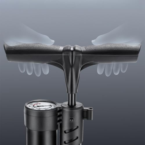Bomba de inflado de alta presión de doble tubo para bicicleta con tanque de almacenamiento de aire extra grande y medidor de presión de alta definición para un inflado rápido y eficiente