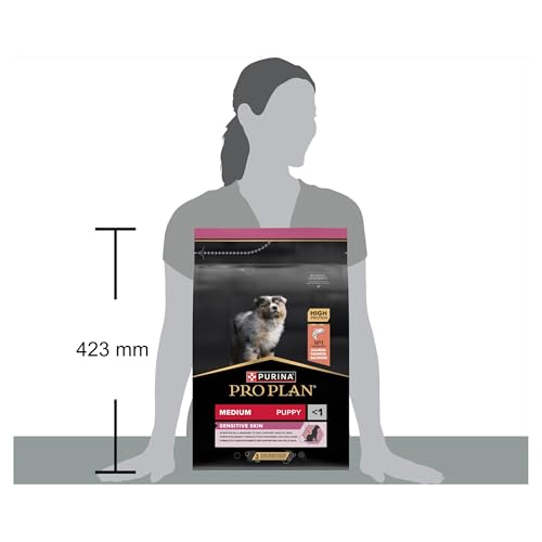 Pro Plan Medium Puppy Sensitive Skin, Welpenfutter trocken, reich an Lachs, 1er Pack (1 x 3 kg)