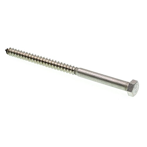 Prime-Line 9056579 Hex Lag Screws, 3/8 in. X 6 in., Grade 18-8 Stainless Steel, 10-Pack