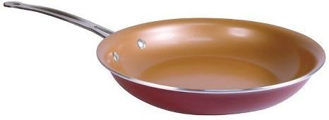 As Seen on TV Red Copper Ceramic Copper Fry Pan 10 in. Red
