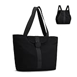 DLLTFPFE Tote Backpack for Women Convertible Backpack Expandable Tote Bag Shoulder Bags with Wet Pocket for Travel Gym Work Carry-On Overnight,black