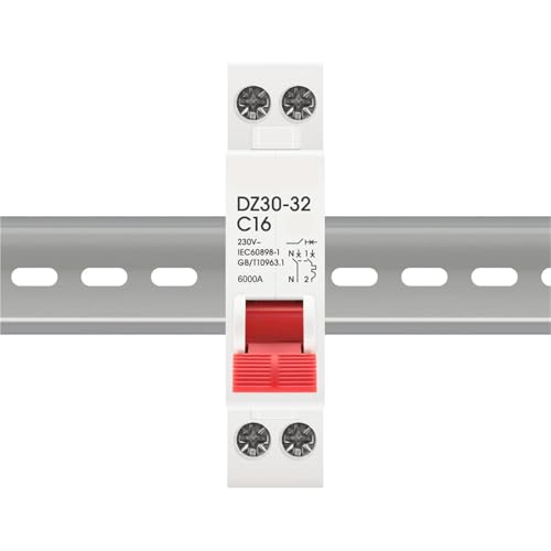 DZ30-32 DPN 1P+N Mini Circuit Breaker MCB Din Rail Mounting Cutout Miniature Household Air Switch OEM DIY 1Pcs(16A)