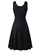 Herou Women Summer Beach Casual Flared Midi Tank Dress (Small, Black)