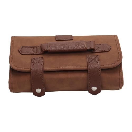 FashionCha Estojo Organizador para Tesouras de Cabeleireiro Estojo para Tesouras de Corte de Cabelo Organizador de Ferramentas de Cabeleireiro para Ferramentas D, Marrom, Tamanho real