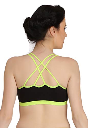 Image of Fashion Comfortz Sports Bra,Ladies Undergarments for Sports,Womens Girls Cotton Lycra Spandex,Bra and Panty Set, Royal Black