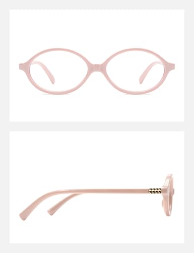 Image of Slocyclub Oval Blue Light Blocking Glasses for Women Men Retro Eyeglasses | Filters harmful blue light, reduces eye strain, Vintage oval frame, Lightweight for daily wear