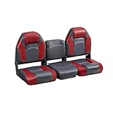 DeckMate 47' Bass Boat Bench Seat Set - Charcoal and Red