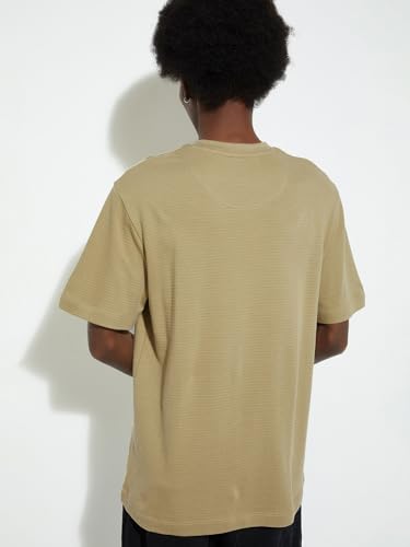 Image of Max Men's Cotton Regular Fit URB N Textured T-Shirt