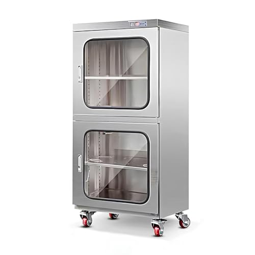 PA-DABAOO Stainless Steel Dry Cabinet,Industrial Electronic Component Drying Cabinet,Humidity Range: 20%-60%,Electronic Equipment Storage with LED Control Panel & Casters,240l