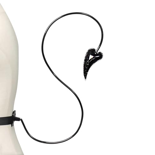 Eofnengsohio Halloween Gothic Animal Ears Headband With Devil Tail Furry Bat Demon Women Costume Accessories (Black 1 96cm)