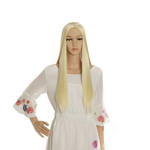 Leyoo 24" Blonde Straight hair Wig For Women (1 Set/Pack) Long Synthetic Wig For Beauty Cosplay Wig Gift for Girls (24" #613)