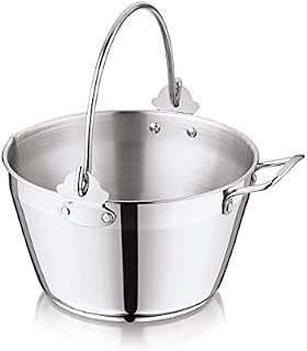 Penguin Home Jam Pan Maslin Pot of 5 Litre Stainless Steel, Lockable Handle Induction, Dishwasher, Fridge & Freezer Safe Home Made Chutney Marmalade Pot Diameter 24cm