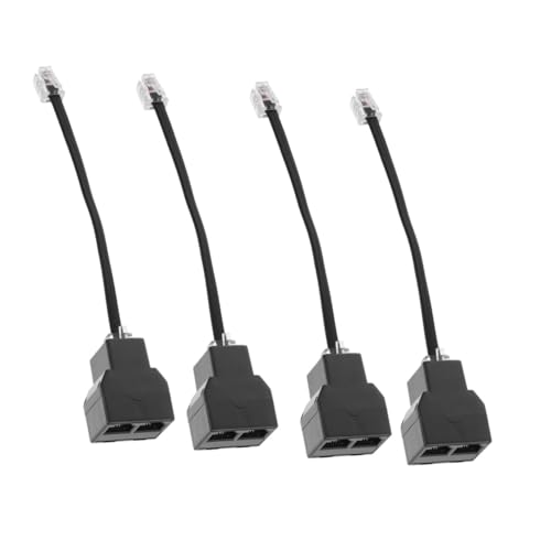 FUNOMOCYA 4pcs Rj11 Phone Splitter 6p4c Detachable Line Adapter Rj14 Cable Adapter for Landline