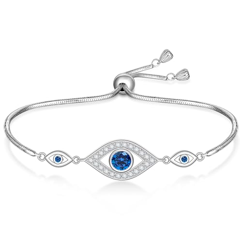 Evil Eye Bracelets for Women 925 Sterling Silver Blue Greek Evil Eye Bracelet Jewelry Gifts