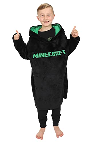 Minecraft Fleece Warm Fleece Oversized Hoodie for Boys Girls 7-13 Years Black