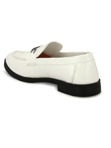 Image of Inklenzo Men's Loafer Black Faux Leather Wedding Slip-On Block Heel Fashion Casual Shoes