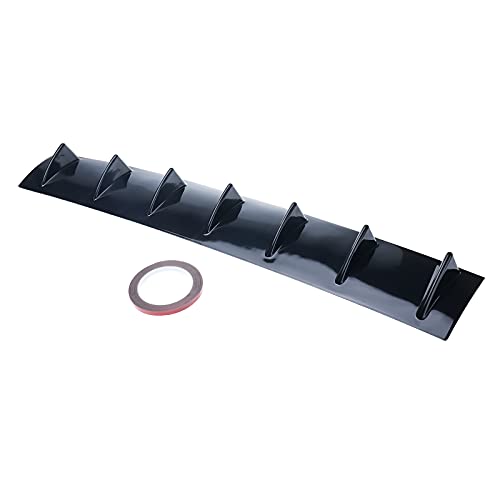 Btshub BT0307 33 Inch X 6 Inch Universal Lower Rear Body Bumper Lip Diffuser - 7 Fins Wings Shark Style Gloss Car Spoiler Decoration Black Abs thumb #1