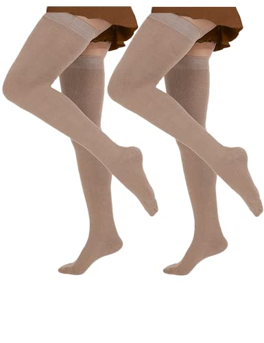 Image of EZFS PLUS Thigh High Socks for Women Extra Long and Thick Over the Knee Cotton Boot Stockings Leg Warmer for Girls