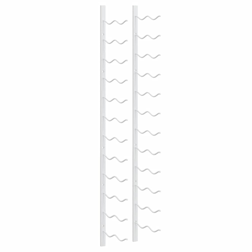 Wand-Weinregal aus Weißem Eisen 2 STK 24 Flaschen Flaschenhalter für Küche Bar Speisekammer Lagerung und Aufbewahrung von Weinflaschen mit Montagematerial