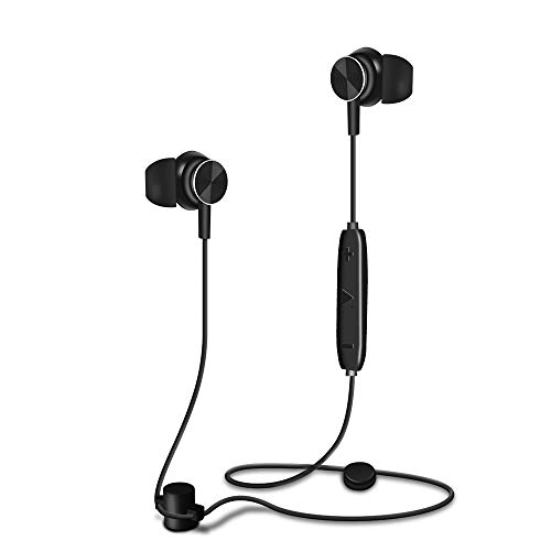 Auriculares Bluetooth Magnéticos inálambrico Deportivos, MeihuaTu Auriculares de Ruido de Cancelación in Ear con micrófono y Manos Libres para Deporte, Running,para Smartphones(Negro)