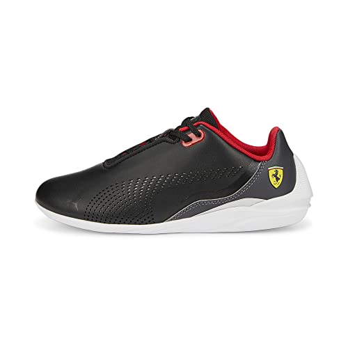 PUMA Baby-Boy's Slip on Shoes Scuderia Ferrari Drift Cat Decima Sneaker, Black-White-Asphalt, 5.5 US Unisex Big Kid