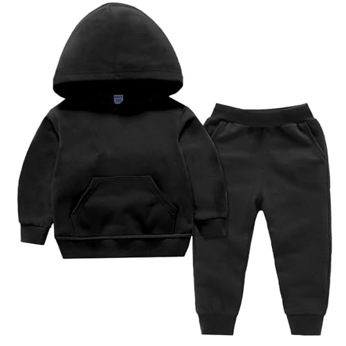 Little Boys Girls Hoodie and Sweatpants Sets Cotton Sweatshirt + Jogger Pants 2 Piece Fall Winter Warm Athletic Sweatsuit