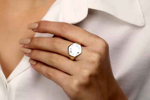 Bague spatiale hexagonale en argent 925 à porter au quotidien