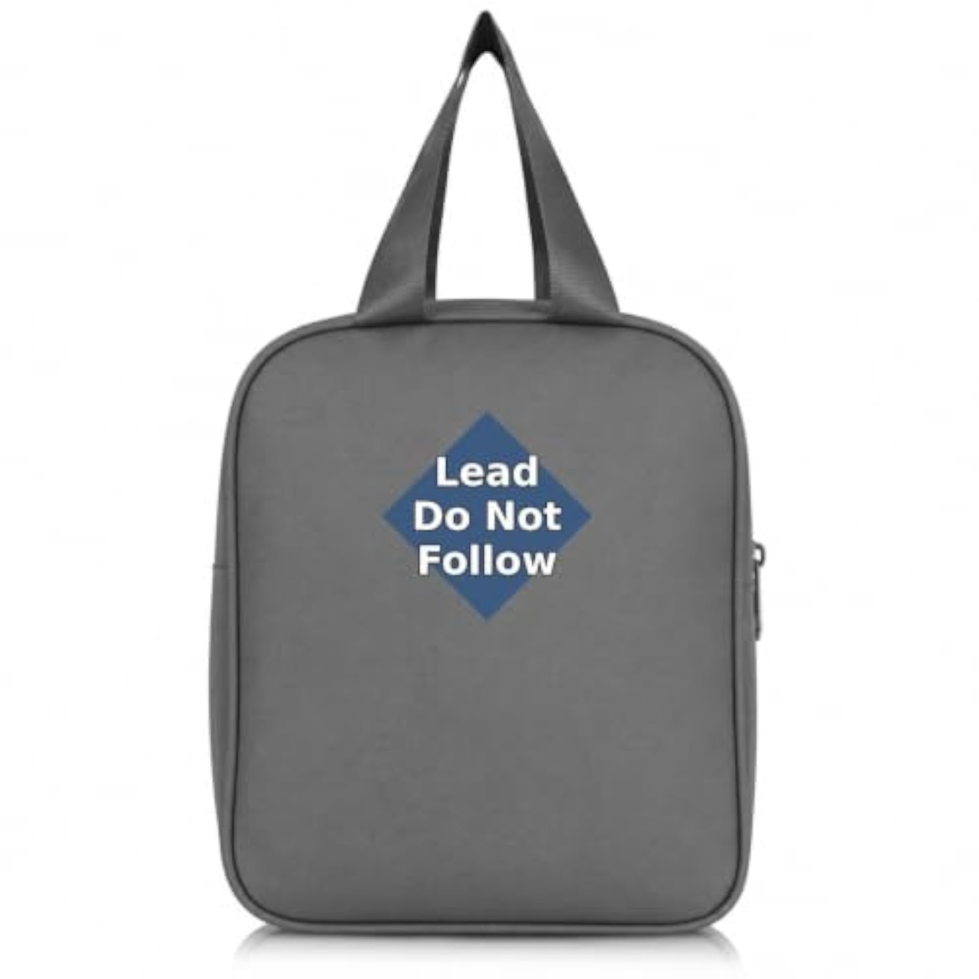 Portable Reusable Lunch Bag with Front Pocket, Zipper Closure