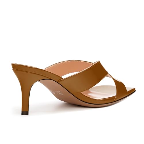 Womens Sandals, Open Square Toe Stiletto High Heels, Fashion Solid Patent Heeled Sandals 5