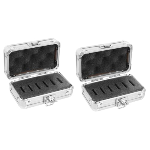 FELTECHELECTR 2pcs Box Telescope Filters Holder Aluminum Case Foam for Safe Filter Storage