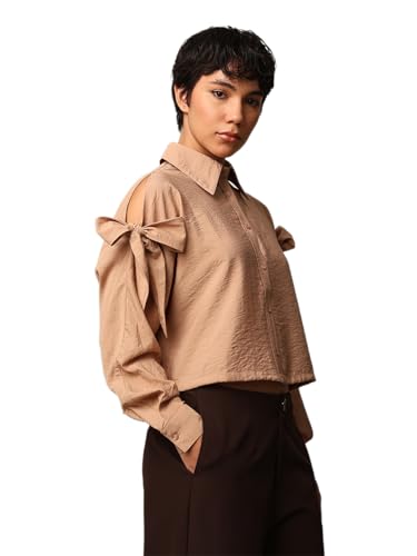 Image of ONLY Women's Bow Tie Casual Long Sleeve Shirt