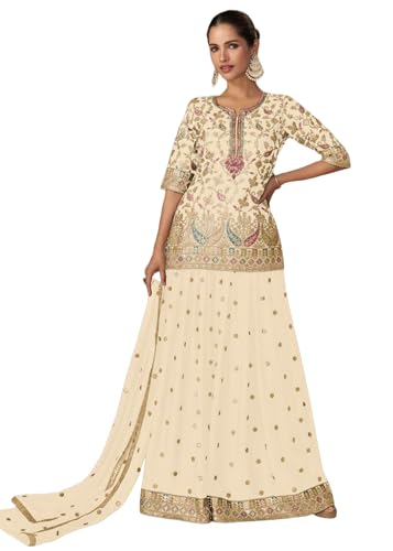 Costume indien tissu Chinon robe traditionnelle femme élégante tenue de fête et travail 15735