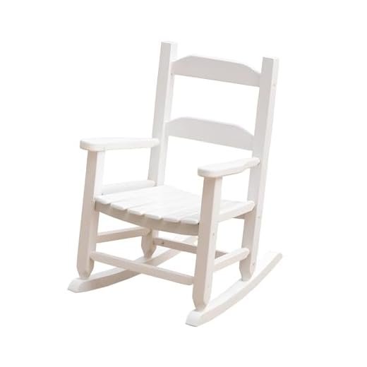 BplusZ KD-21W Child's Rocking Chair Kids Porch Rocker Wooden Classic Indoor Outdoor Age 3-6 White