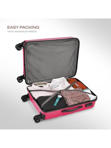 Image of Safari Cairo 8 Wheels, 5 Years Warranty (Cabin & Check-in) Polyproplyene Trolley Spinner Luggage Set of 2, 55Cm, 66Cm Small, Medium (Maroon)