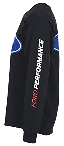 Image of JH DESIGN GROUP Men's Ford Performance Long Sleeve Crew Neck T-Shirt Front Back & Sleeve Emblems