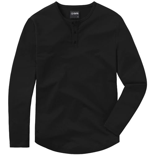 Cuts Clothing Men's Premium AO Henley Casual Long Sleeve Shirt