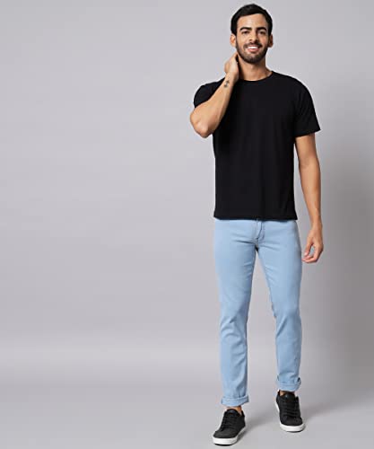 Image of STUDIO NEXX Men's Regular Fit Jeans|Stretchable Mid Rise Denim |Contrast Detailed Stitch