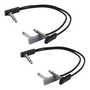RockBoard Flat Patch Y-Splitter Cable - 20 cm / 7 7/8" Black, 2-Pack