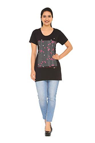 Image of In Love Women's Plus Size Longline T-Shirt with Side Pocket, 3 /4 Sleeve, Crew Neck